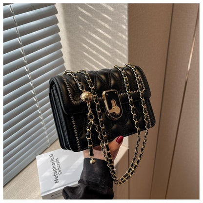 Advanced fashion women's bag 2024 new fashion diamond chain bag temperament messenger bag elegant shoulder bag adjustable chain bag