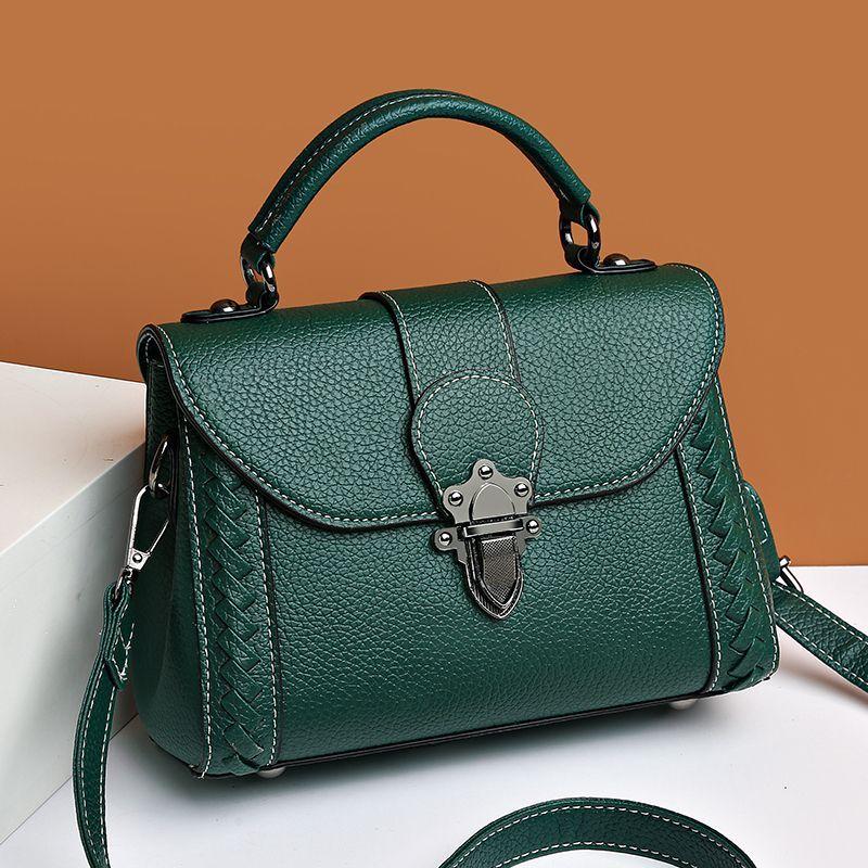 Leather bag Women elegant Korean fashion one shoulder messenger bag Women's bag Soft leather handbag Large capacity bag 2024 Women's new single room bag