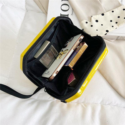 2024 new fashion small square bag trend personality slanting shoulder bag mini luggage bag fashion versatile bag mobile phone bag mini bag cute girl bag