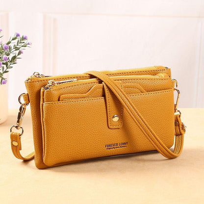 2024 New Pouch Women's Messenger Bag Mobile Phone Bag Korean Style Mature French Style Temperament Autumn and Winter Trendy One-Shoulder Bag