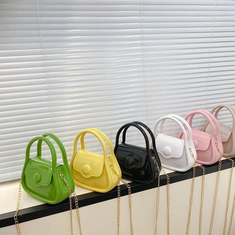 2024 new women's jelly bag small and delicate chain bag mini small bag portable one-shoulder messenger bag women's chain bag girl's advanced sense diagonal chain bag