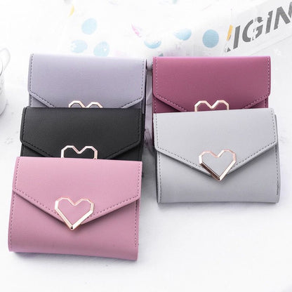 New Simple Short Wallet Women's Long Thin Korean Buckle Coin Purse Student Women's Wallet Women's Short