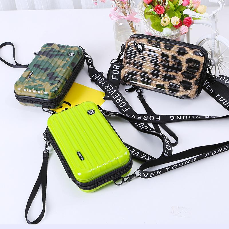 2024 New Luggage Women's Small Bag Crossbody Shoulder Personality Hand-Held Mini Suitcase-Style Small Square Box Bag