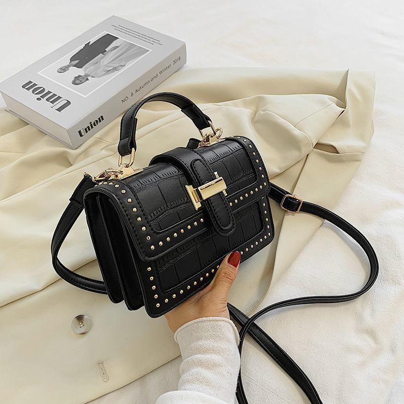 High-End Western Style Small Bag for Women 2024 New Korean Style Versatile Textured Crossbody Bag Fashionable Portable Small Square Bag