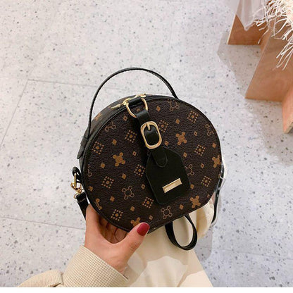 Small round Biscuit Women's Bag 2024 New Fashion Shoulder Crossbody All-Matching High-Grade Niche Retro Classic Bag