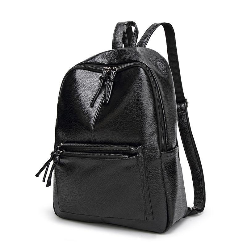 Fashion Travel Bag Solid Color Everyday Versatile Backpack Women's INS Schoolbag New High Capacity Advanced Computer Bag Retro Commuter Backpack Simple High Sense Shoulder Bag Handbag Women's Bag