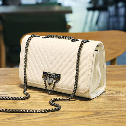 Women's Bag 2024 New Retro Korean Type Small Bag Women's Fashion Trendy Chain Crossbody Small Square Bag Embroidery Thread Shoulder Bag