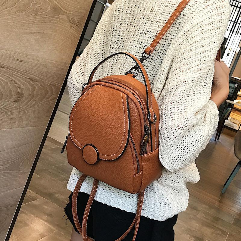 Genuine Leather Soft Leather Women's Bag 2024 New Double Shoulder Backpack Women's Versatile Women's Bag Oblique Straddle Bag Women's Large Capacity Bag