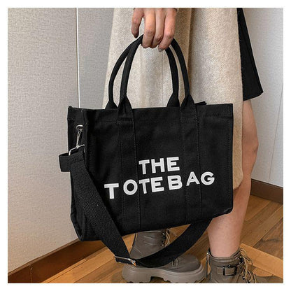 Canvas Simple Tote Bag 2024 New Korean Fashion Handbag Net Red Tide Flow Wide Shoulder Strap One Shoulder Crossbody Bag New Quality Canvas Tote Bag