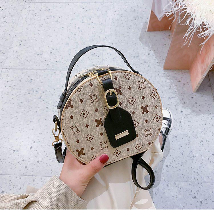 Small round Biscuit Women's Bag 2024 New Fashion Shoulder Crossbody All-Matching High-Grade Niche Retro Classic Bag