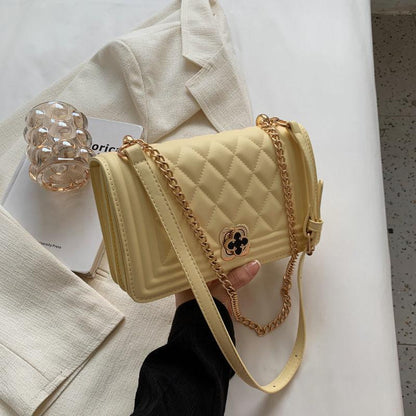 This year's popular small bag women's bag 2024 new summer women's classic rhombus solid color chain bag casual small cross-body bag daily commuting versatile shoulder bag exquisite high grade square bag