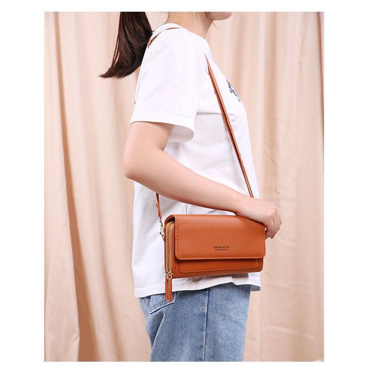 2024 new touch screen mobile phone bag Women's fashion Versatile one shoulder messenger bag Transparent mobile phone wallet