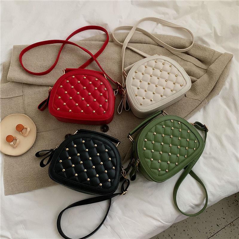 New Shoulder Bag Women 2024 New Crossbody Bag Trendy Rivet Handbag One Shoulder Bag Student Rivet Fashion Bag Temperament Women's Bag