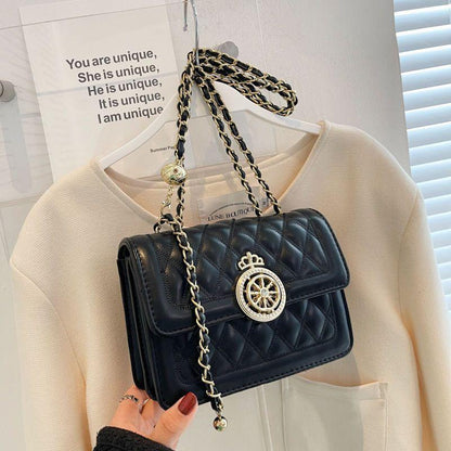 Fashionable cross bag women's 2024 new style elegant temperament versatile shoulder bag high sense hot selling cross bag small square bag chain bag