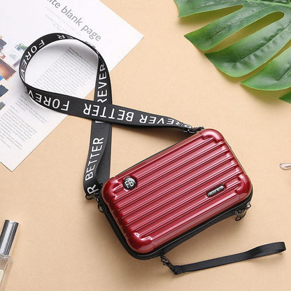 2024 New Luggage Women's Small Bag Crossbody Shoulder Personality Hand-Held Mini Suitcase-Style Small Square Box Bag