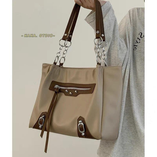 PU Tote bag 2024 new trend large capacity commuting shoulder bag advanced sense portable Tote bag temperament casual Tote bag