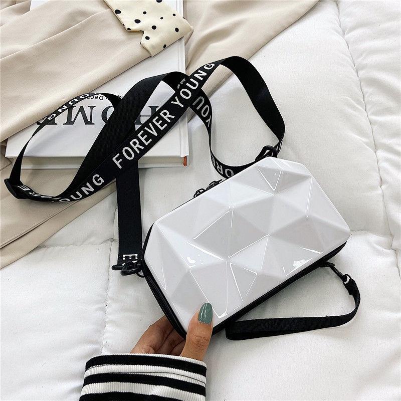 2024 new fashion small square bag trend personality slanting shoulder bag mini luggage bag fashion versatile bag mobile phone bag mini bag cute girl bag