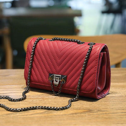 Women's Bag 2024 New Retro Korean Type Small Bag Women's Fashion Trendy Chain Crossbody Small Square Bag Embroidery Thread Shoulder Bag