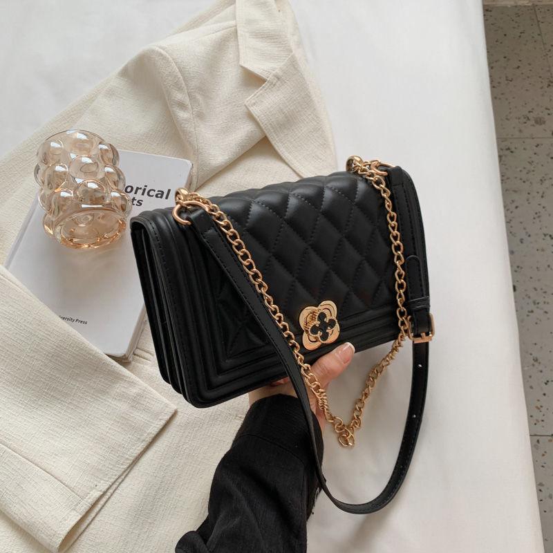 This year's popular small bag women's bag 2024 new summer women's classic rhombus solid color chain bag casual small cross-body bag daily commuting versatile shoulder bag exquisite high grade square bag