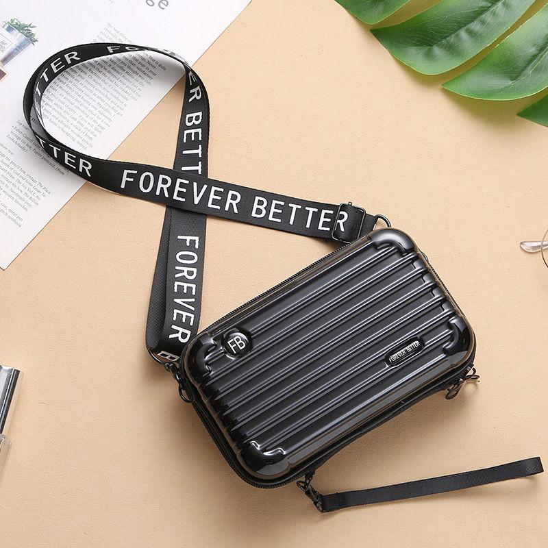 2024 New Luggage Women's Small Bag Crossbody Shoulder Personality Hand-Held Mini Suitcase-Style Small Square Box Bag