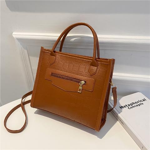 PU handbag popular shoulder bag women's 2024 new trendy fashion women's bag autumn and winter high-quality texture solid color versatile casual shoulder bag women's temperament women's bag