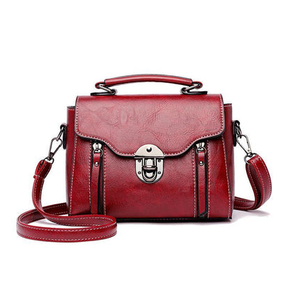 Vintage leather bag temperament shoulder bag elegant small bag women 2024 new fashion vintage handbag leather texture versatile soft leather small square bag advanced women's bag