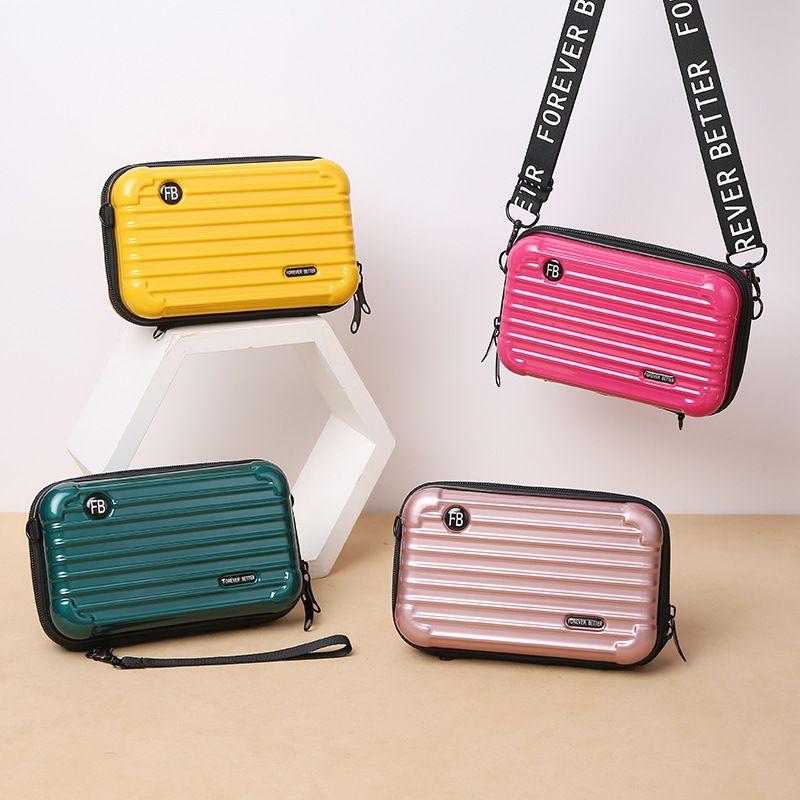 2024 New Luggage Women's Small Bag Crossbody Shoulder Personality Hand-Held Mini Suitcase-Style Small Square Box Bag