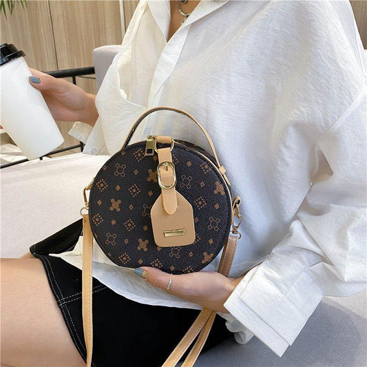 Small round Biscuit Women's Bag 2024 New Fashion Shoulder Crossbody All-Matching High-Grade Niche Retro Classic Bag