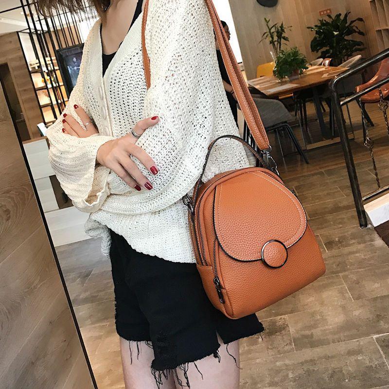 Genuine Leather Soft Leather Women's Bag 2024 New Double Shoulder Backpack Women's Versatile Women's Bag Oblique Straddle Bag Women's Large Capacity Bag