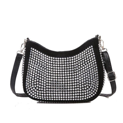 Rhinestone chain bag women's 2024 new full diamond texture simple and versatile underarm bag mobile phone bag shoulder messenger small bag women