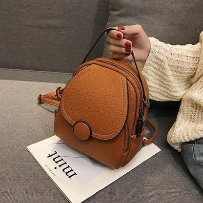 Genuine Leather Soft Leather Women's Bag 2024 New Double Shoulder Backpack Women's Versatile Women's Bag Oblique Straddle Bag Women's Large Capacity Bag