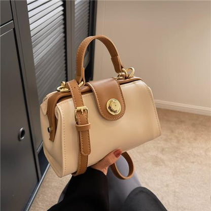 Design Elegant Commuter Bag Women's 2024 Summer New Fashion Versatile Contrast Color Handbag Advanced Sense Shoulder Bag Simple Daily Casual Crossbody Bag Intellectual Temperament Women's Bag