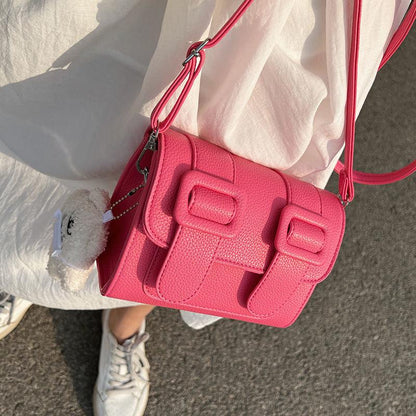 Shoulder bag Simple fashion leather bag Women 2024 New trend Versatile high quality cross body small square bag High quality women's leather bag