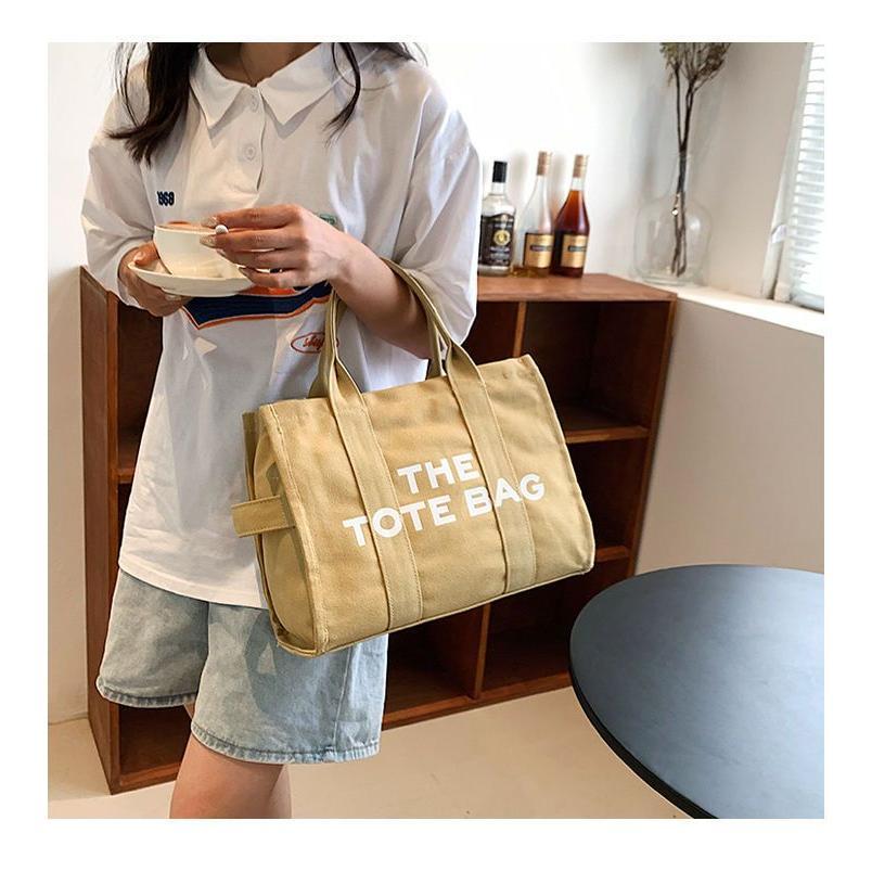 Canvas Simple Tote Bag 2024 New Korean Fashion Handbag Net Red Tide Flow Wide Shoulder Strap One Shoulder Crossbody Bag New Quality Canvas Tote Bag