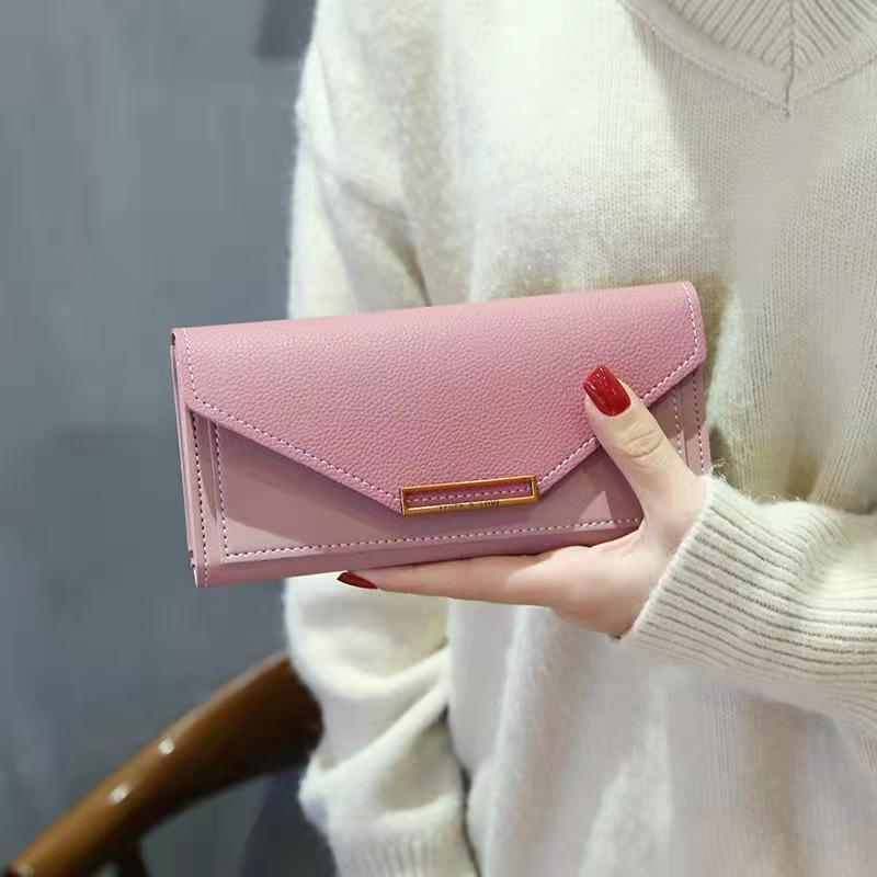 Long Wallet 2024 New Women's Retro PU Wallet Large Capacity Long Fresh Multi functional Buckle Wallet Japanese and Korean Retro Zero Wallet