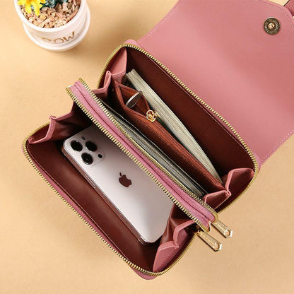 2024 new women's cross-body mobile phone bag, Korean version, large capacity wallet, multi-function shoulder bag, medium and long carrying bag