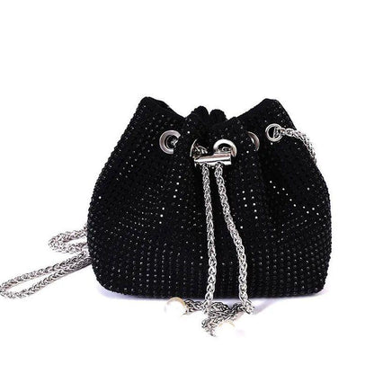 Fashion diamond bag small bag women's 2024 new bright diamond messenger bag ins popular chain bucket bag high-quality cute small bucket bag diamond bag women's diagonal diamond bag