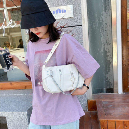 Fashion underarm bag 2024 new trend personality versatile one-shoulder messenger bag nylon cloth chain handbag women's high-quality underarm bag small bag