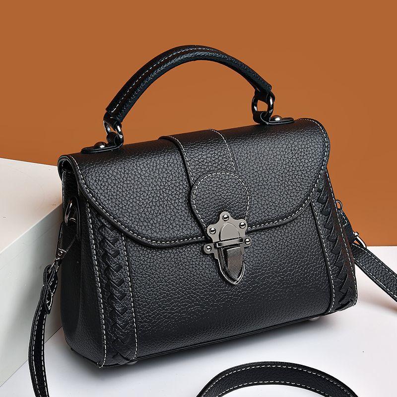 Leather bag Women elegant Korean fashion one shoulder messenger bag Women's bag Soft leather handbag Large capacity bag 2024 Women's new single room bag