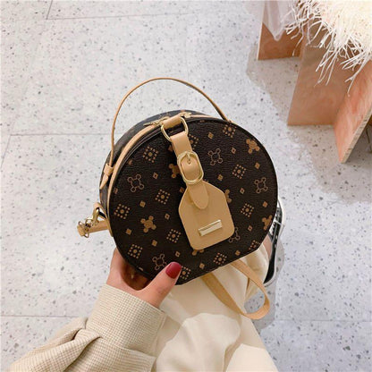 Small round Biscuit Women's Bag 2024 New Fashion Shoulder Crossbody All-Matching High-Grade Niche Retro Classic Bag