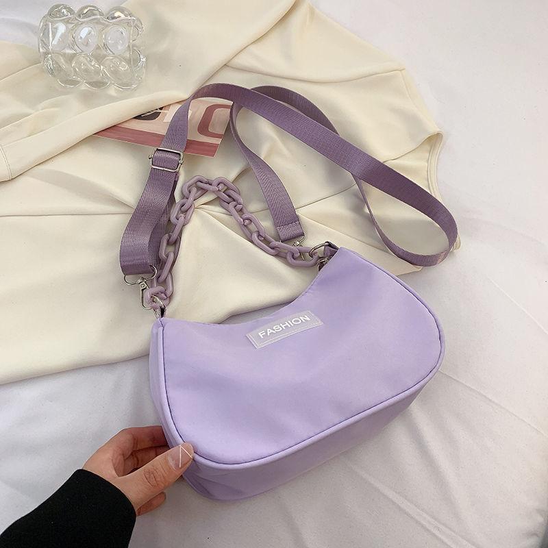 Summer High-Grade Small Bag for Women 2024 New Western Style All-Matching Broadband One-Shoulder Bag Canvas Bag Fashion Messenger Bag