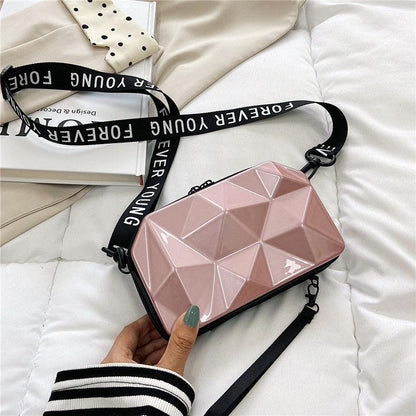 2024 new fashion small square bag trend personality slanting shoulder bag mini luggage bag fashion versatile bag mobile phone bag mini bag cute girl bag