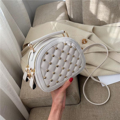 New Shoulder Bag Women 2024 New Crossbody Bag Trendy Rivet Handbag One Shoulder Bag Student Rivet Fashion Bag Temperament Women's Bag