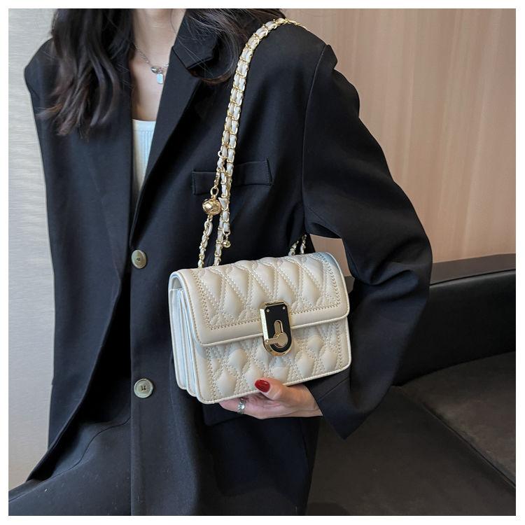 Advanced fashion women's bag 2024 new fashion diamond chain bag temperament messenger bag elegant shoulder bag adjustable chain bag